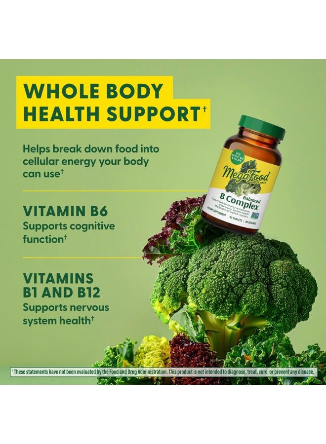 MegaFood Balanced B Complex - B Complex Vitamin Supplement, 8 B Vitamins Including Vitamin B6, Vitamin B12, Folate, Biotin & More, Supports Cellular Energy Production, Vegan, Gluten Free - 90 Tablets  - Image 4