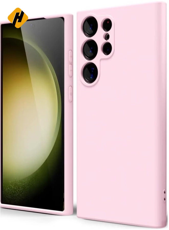 Samsung Galaxy S24 Ultra Soft Silicone Gelly Rubber Case – Shockproof Matte Finish with Camera Protection in Pink