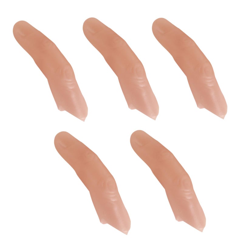 Dwuww 5 Pcs Fake Finger Sixth Magic Props Medium Size Rubber Thumb Magic Tricks Close up Vanish Appear Magia Gimmick Accessories (Hard) - Image 1