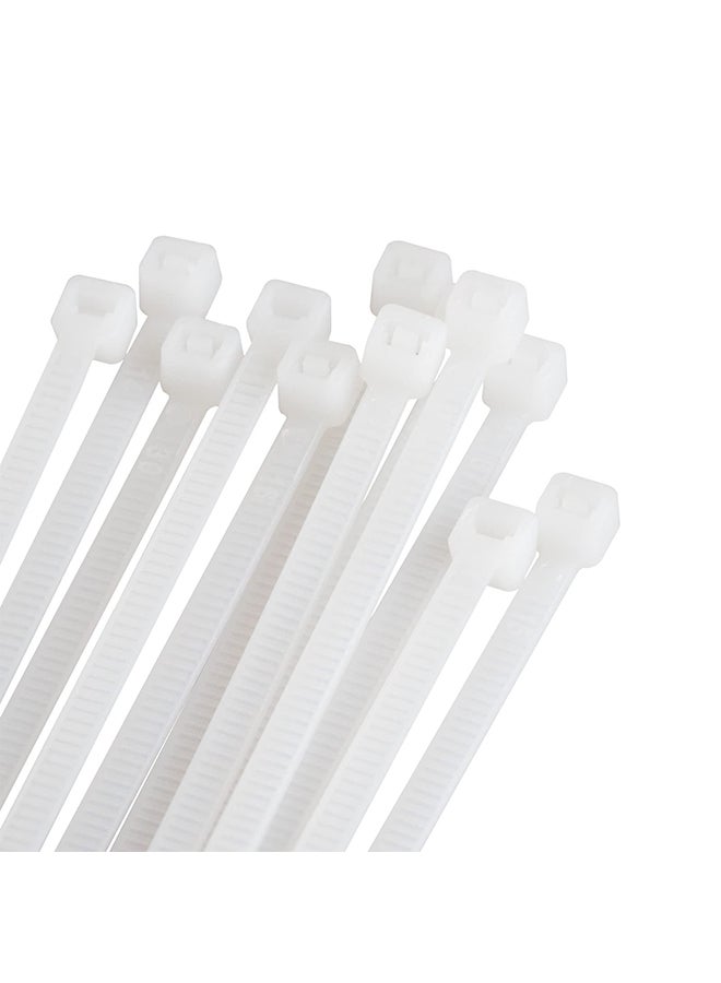 Loquat Nylon Cable Ties 100 Pack White Various Sizes Multi-Purpose Self-Locking Nylon Cable Cord Management Suitable For Home, Office, Garden, Workshop Plastic Cable Tie Length 550mm - Image 1
