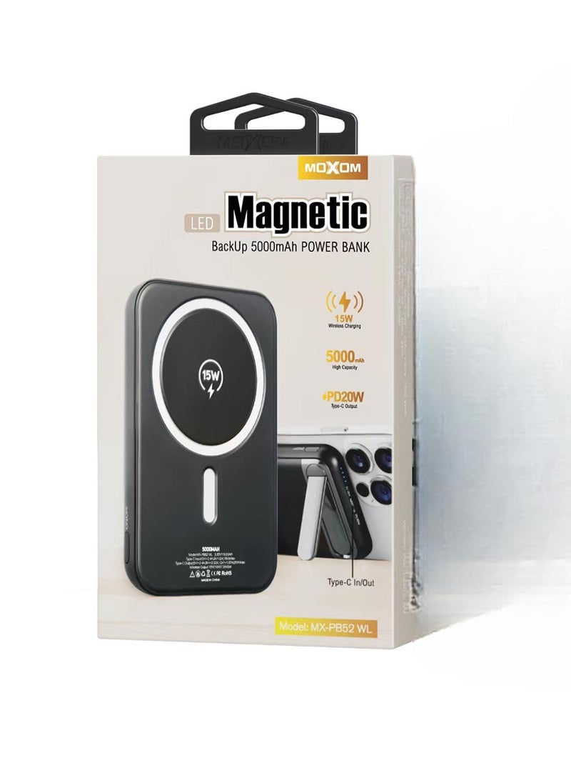 MOXOM MX-PB52 WL 5000 mAh Portable Wireless Powerbank with 20W PD Output and 15W Wireless Charging  - Image 3
