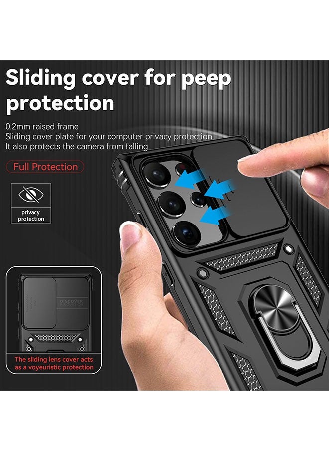 Muyixin جراب مقاوم للصدمات لهاتف Galaxy S23 Ultra 5G مضاد للسقوط مع حماية مدمجة من الانزلاق ومضاد للخدش وغطاء عدسة الكاميرا - Image 4