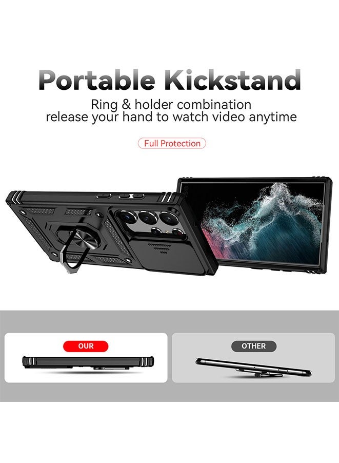 Muyixin جراب مقاوم للصدمات لهاتف Galaxy S23 Ultra 5G مضاد للسقوط مع حماية مدمجة من الانزلاق ومضاد للخدش وغطاء عدسة الكاميرا - Image 2