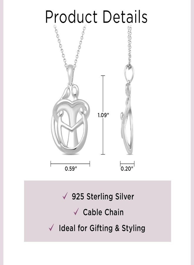 جويليلي قلادة من الفضة الإسترلينية من جويلي، بتصميم قلب عائلي يضم أحد الوالدين وطفلين، وسلسلة كابل بطول 18 بوصة. - Image 3
