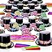 Party Time Colorful Metallic New Years Eve 2026 Party Kit for 50 Guests Metallic 125 pieces Black Top Hats Colorful Tiaras Horns Leis Beaded Necklaces Happy New Year Bulk Supplies - Image 3