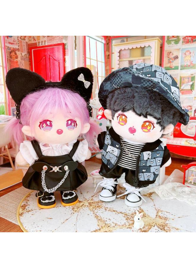 20cm Cotton Doll Clothes Star Doll Nude Pile Bear Fisherman Hat Jacket Normal Body Plump Body-Specifications:20cm-Color:Stick Leather Skirt - Image 2