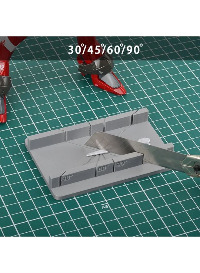 Grey Adjustable Angle Cutting Guide 30 90 Degrees Precision Tool For Crafting DIY - Image 1