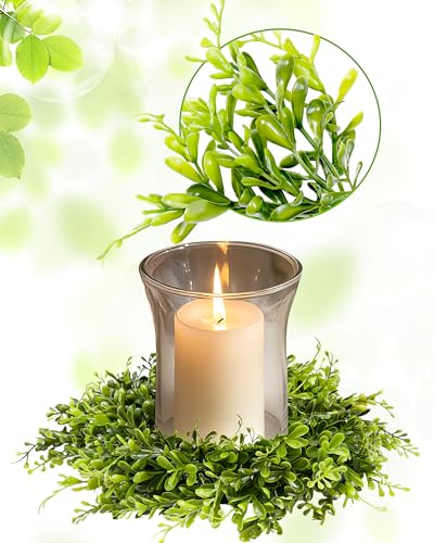 Vlorart 12 Inch Small Boxwood Wreath for Front Door, 2 Pcs Small Green Wreath Artificial Boxwood Wreaths Weatherproof, Spring Summer Mini Wreaths for Cabinets Window Wedding Farmhouse Indoor Outdoor - Image 4