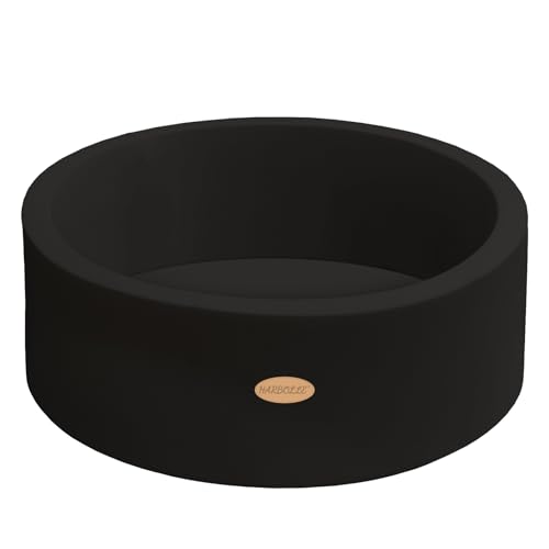 HARBOLLE Baby Ball Pit 354 Soft Round Memory Foam Ball Pits NOT Included Balls Indoor Outdoor Playpen for Babies Toddlers Kids Great Gift for Girls Boys Black - Image 1