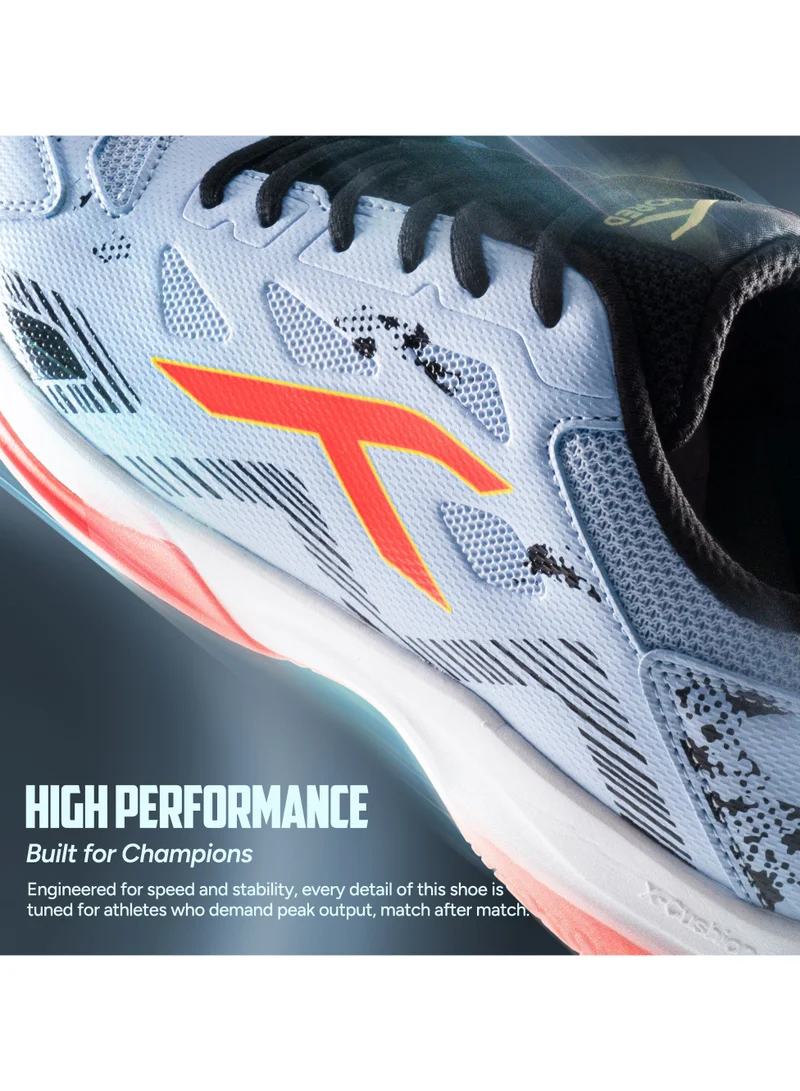 HUNDRED Lt Blue/Black/Orange HUNDRED Razor Unisex Badminton Shoes  | Best Price UAE