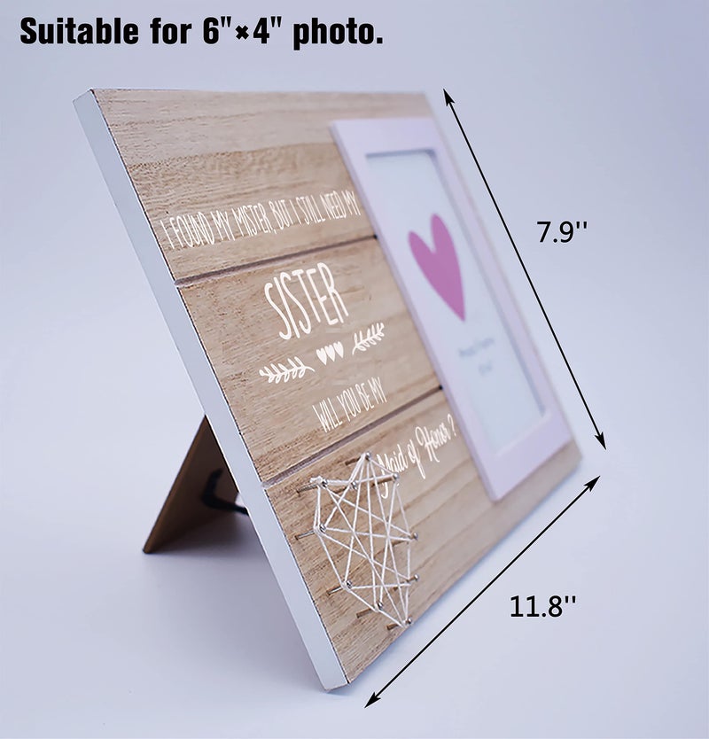 NZY هدية خادمة الشرف من Bride Maid of Honor طلب-لقد عثرت على هدية دش Mister-Bridal لـ Miad of Honor Party Gift for Best Friends-Wood Picture Frame Frame for 6 ''؟ 4 '' صورة - Image 3