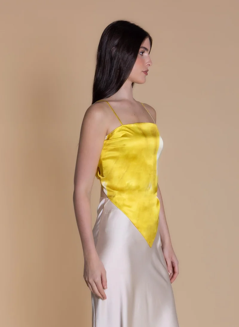 Shapes Yellow ABSTRACT PRINT SCARF TOP for Women | Best Price UAE