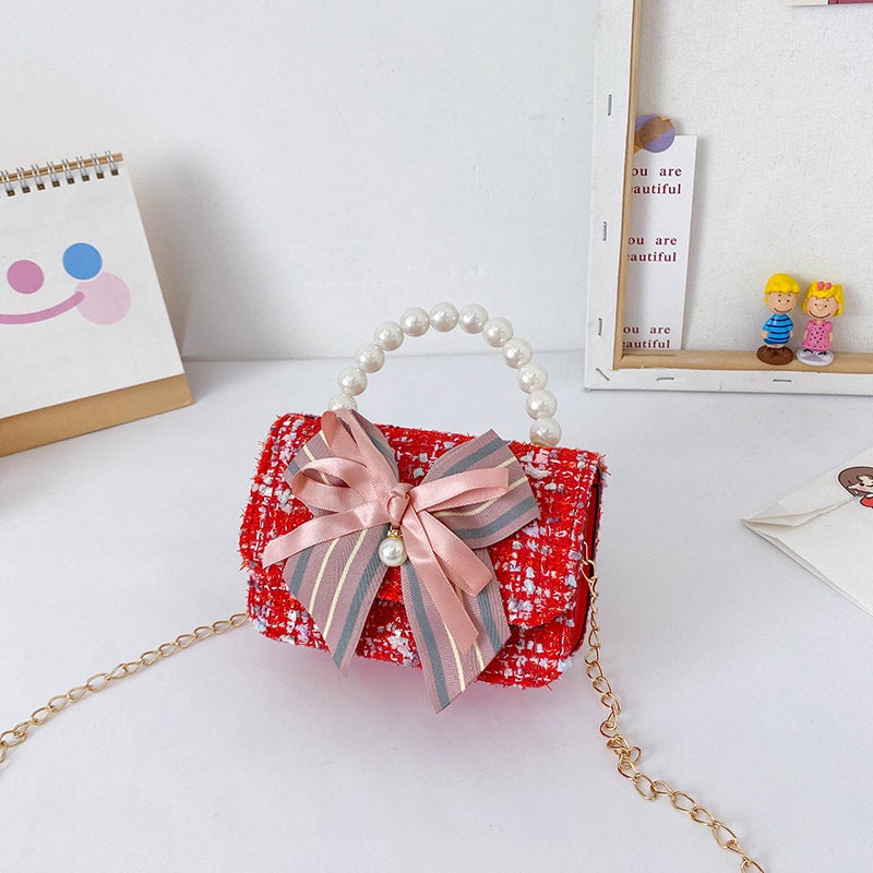 Kids Fashion Crossbody Bag Cute Mini Purse 2022 Bow Red