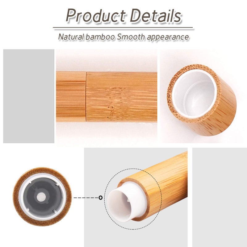 AUHOKY AUHOKY 12Pcs Bamboo Empty Lipstick Tubes, 5.5g Refillable DIY Lip Balm Tube Containers with Clear PP Plastic Inner, Cosmetic Lipstick Lip Gloss Deodorant Case Holder For Women Girls Makeup  - Image 5