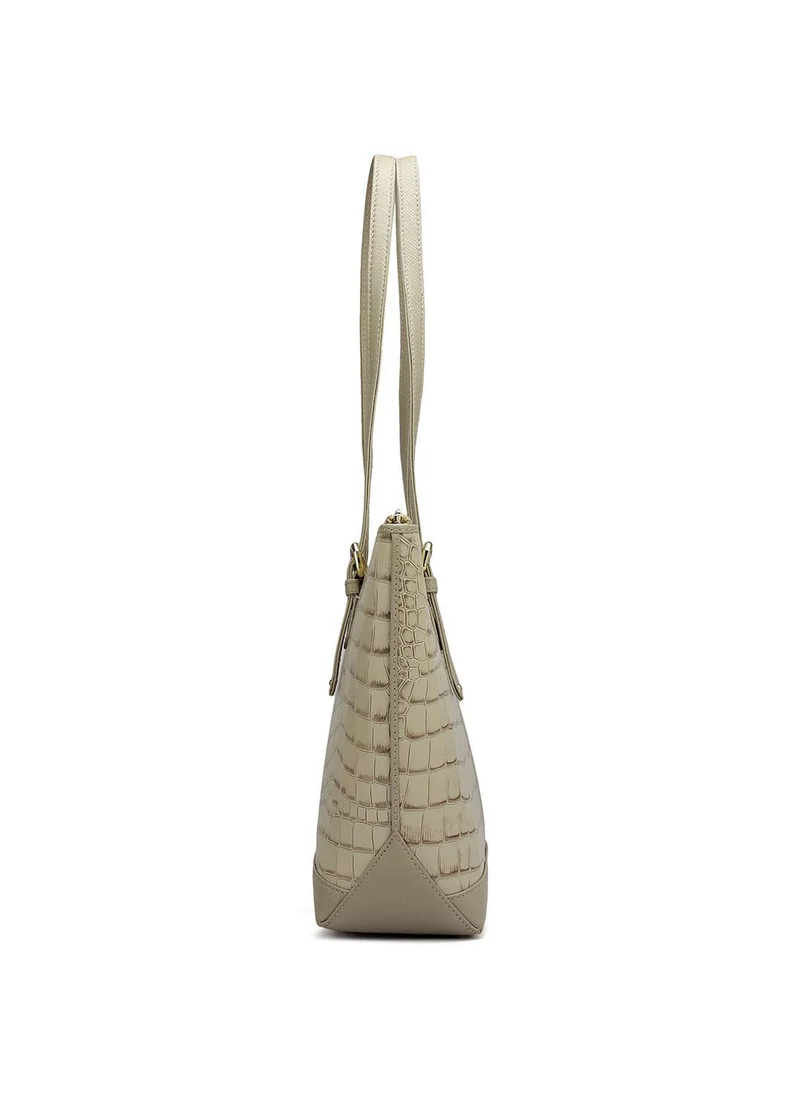 Da Milano  Genuine Leather Cream Tote Bag for Women | Best Price UAE