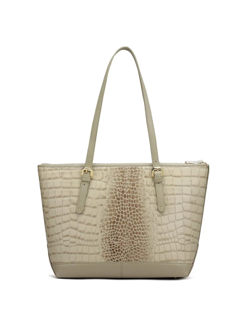 Da Milano  Genuine Leather Cream Tote Bag for Women | Best Price UAE