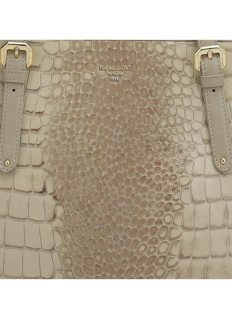 Da Milano  Genuine Leather Cream Tote Bag for Women | Best Price UAE