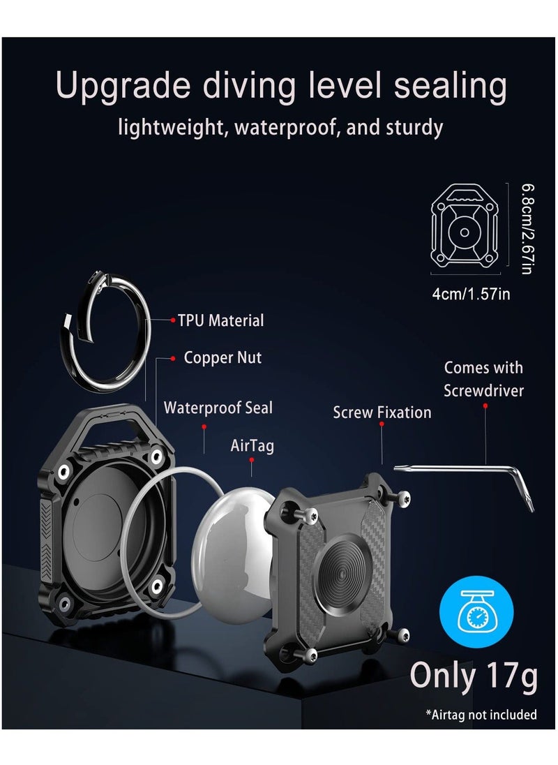 Generic - IP68 Waterproof Airtag Holder 2 Pack, Hard TPU Airtag Keychain, 360° Full Protection Airtag Case with Key Chain for Key, Luggage, Dog Collar, Compatible Apple Air tag - Image 1
