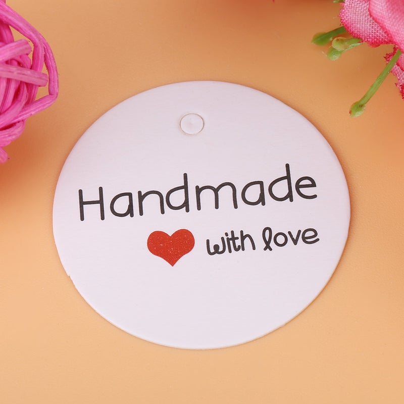 100pcs White Handmade Hang Label Wedding Favor Gift Dessert Tags Jewelry Price Tag #4 - Image 4