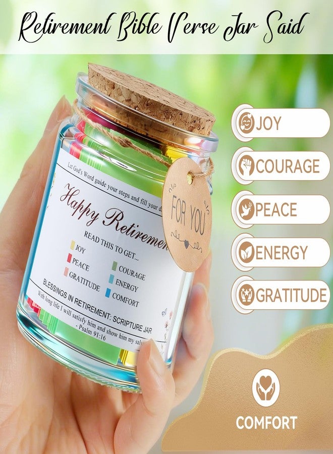Elivida Retirement Gift Bible Verses Jar, Christian Retired Gifts 2026 for Women and Men, Happy Retirement Decorative Jar with 96 Bible Verses for Boss, Coworkers and Friends - Image 2