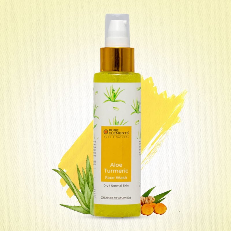 PURE ELEMENTS Aloe Turmeric Face Wash for Dry Normal Skin with Turmeric 100 ml SLS Paraben Free - Image 3