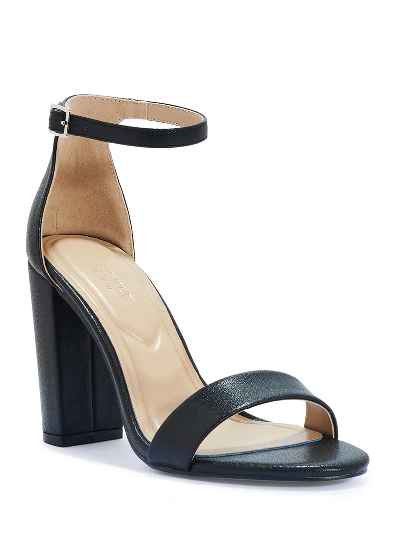 Truffle Ankle Strap High Block Heel Sandal