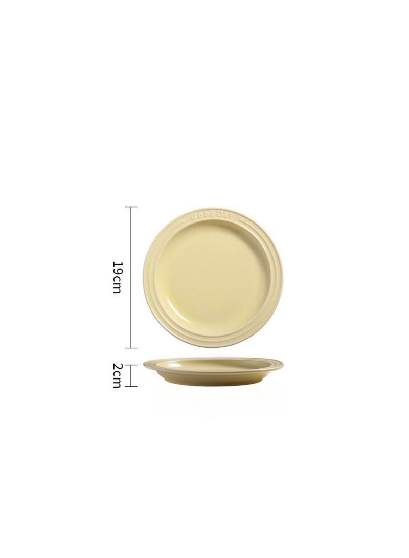 HAOWINS-PAN Ceramic Plates, Lightweight Reusable Unbreakable Dinner Plates, Healthy for kitchen Camping Picnic Adult, for Microwave and Dishwasher, Yellow - Image 4