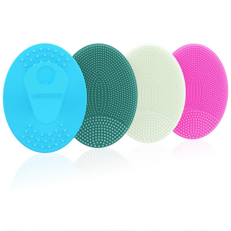Innerneed 4 Pack INNERNEED Silicone Face Scrubber for Deep Cleansing and Exfoliation â€“ Soft Facial Cleansing Brush, Gentle for All Skin Types, Blackhead Remover, Portable - Image 1