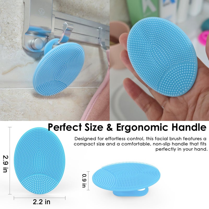Innerneed 4 Pack INNERNEED Silicone Face Scrubber for Deep Cleansing and Exfoliation â€“ Soft Facial Cleansing Brush, Gentle for All Skin Types, Blackhead Remover, Portable - Image 3