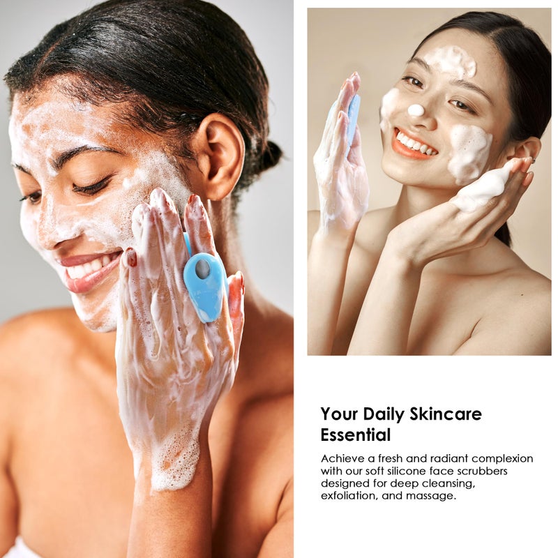 Innerneed 4 Pack INNERNEED Silicone Face Scrubber for Deep Cleansing and Exfoliation â€“ Soft Facial Cleansing Brush, Gentle for All Skin Types, Blackhead Remover, Portable - Image 5