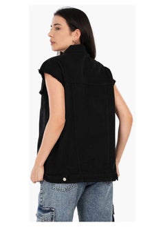 Carina Raw Hem Denim Vest  - Image 3