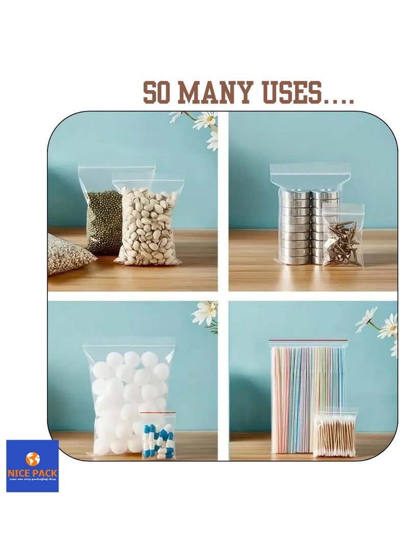 Nice Pack 100 Pieces 4 x 5.6 inches Clear Zip and Lock Bags - Resealable Plastic Zipper Bags  - Image 4