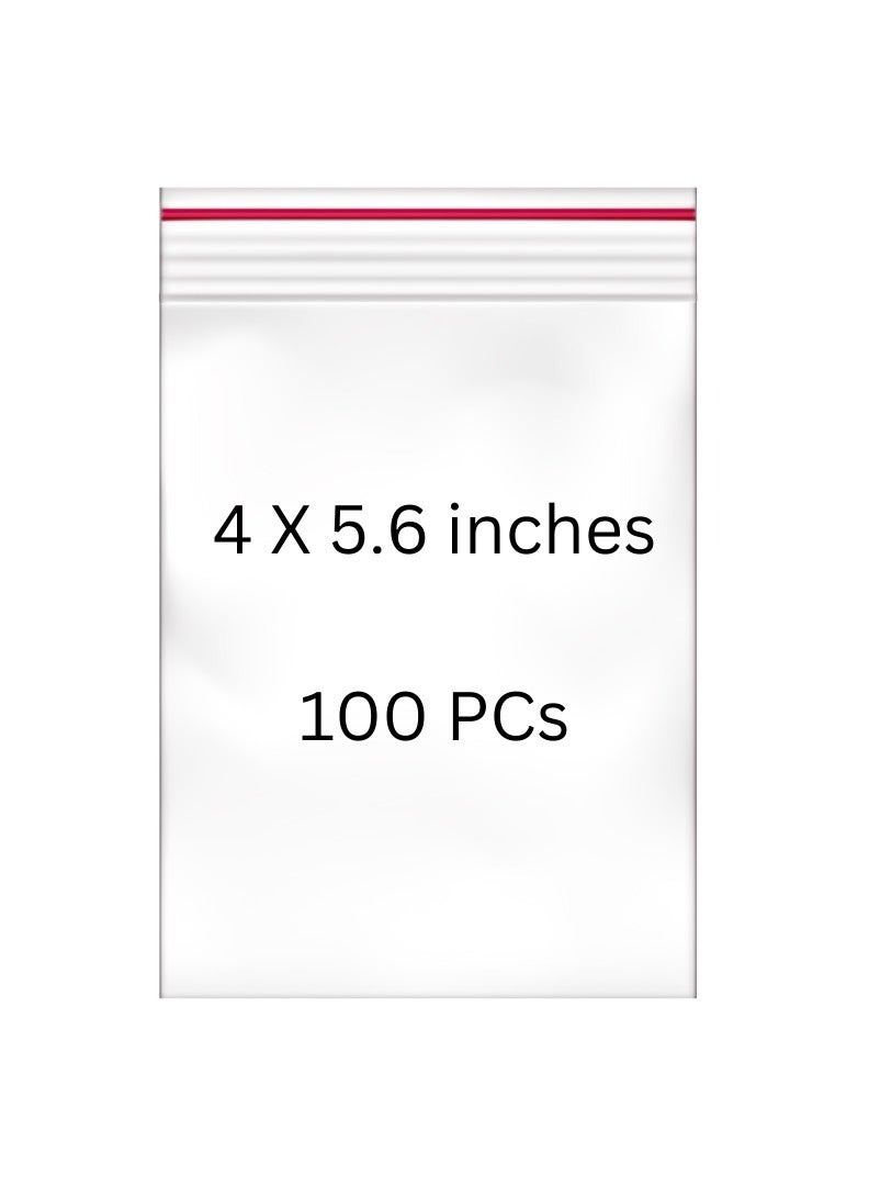 Nice Pack 100 Pieces 4 x 5.6 inches Clear Zip and Lock Bags - Resealable Plastic Zipper Bags