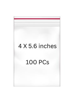 Nice Pack 100 Pieces 4 x 5.6 inches Clear Zip and Lock Bags - Resealable Plastic Zipper Bags  - Image 1