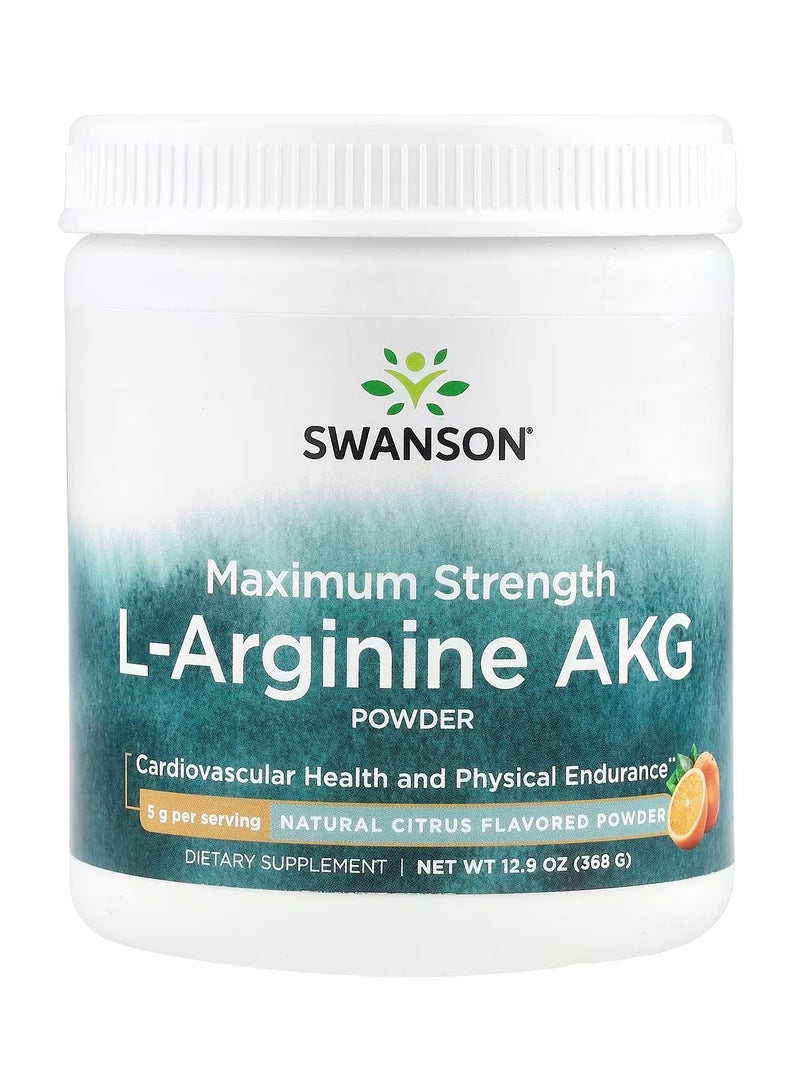 Swanson, Maximum Strength L-Arginine AKG Powder, Natural Citrus, 12.9 oz (368 g)