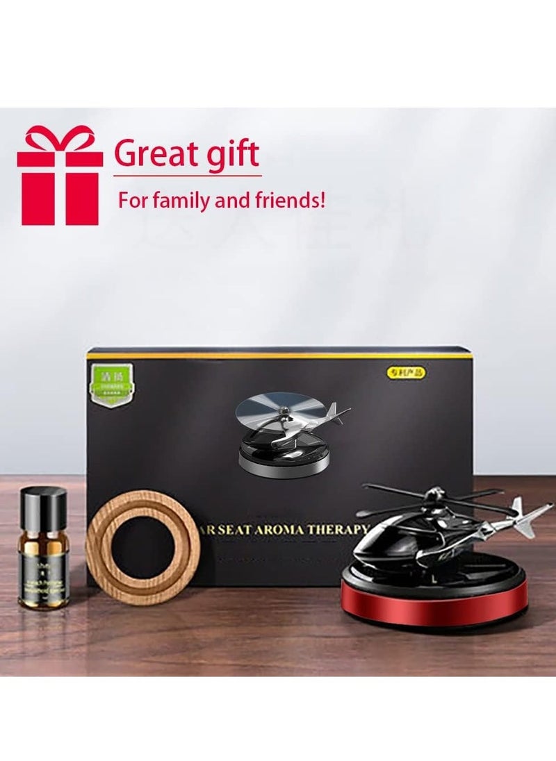 JAJEEK Solar Powered Rotating Helicopter Car Air Purifier by Aloe – Eco-Friendly Air Freshener for Home & Car, Stylish Interior Decor Accessory (Red) - Image 3