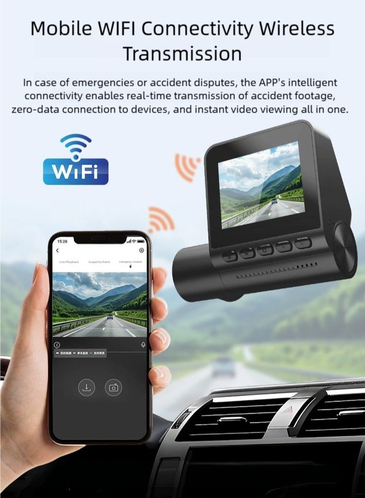 Generic Dash Camera Front 4K and Rear 1080P Ultra Full HD with 64GB Card, intelligent driving recorder, high-definition night vision, parking monitoring smart camera  - Image 5