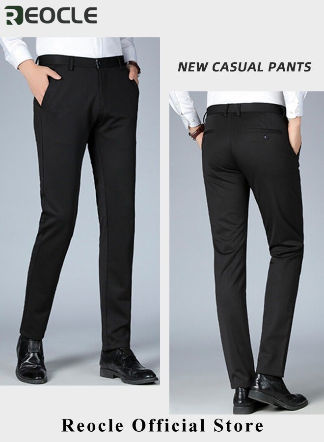 Men's Dress Pant Fashion Slim Fit Suit Pants Classic Fit Flat Front Straight Formal Pants Wrinkle Free Expandable Waist Suit Pants image 6