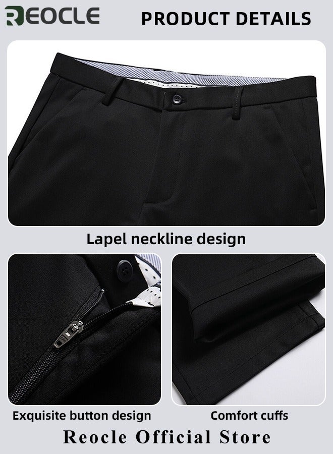 Men's Dress Pant Fashion Slim Fit Suit Pants Classic Fit Flat Front Straight Formal Pants Wrinkle Free Expandable Waist Suit Pants image 7