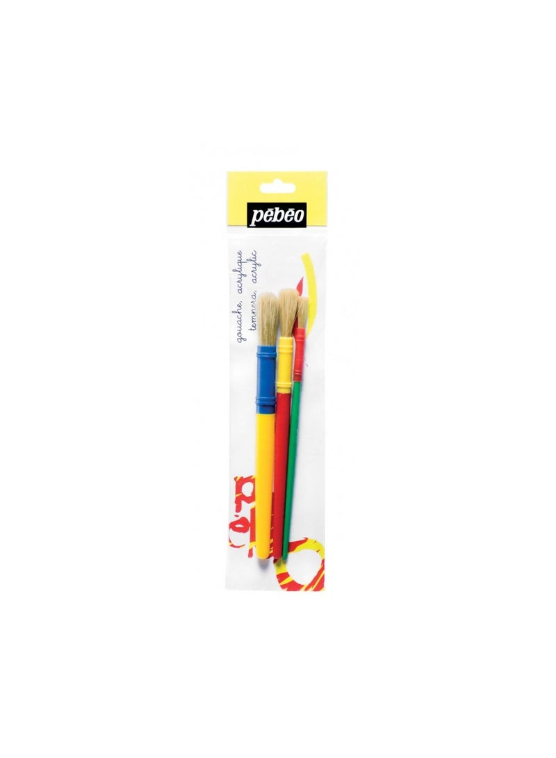 Pebeo Pebeo Wallet Of 3 Bristle Brushes Small Medium And Large Sizes - Image 2
