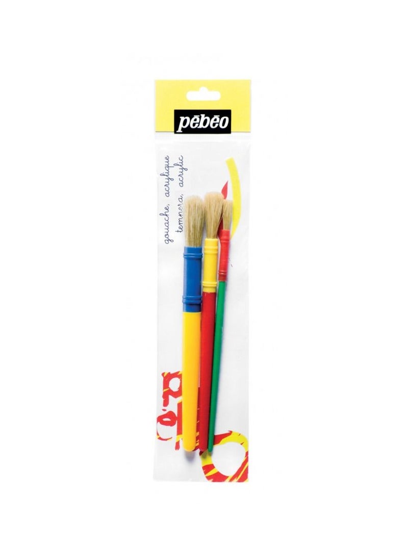 Pebeo Pebeo Wallet Of 3 Bristle Brushes Small Medium And Large Sizes - Image 3