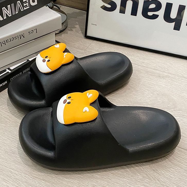 Popular Slippers Cartoon Yellow Face Dog Fashion Couple Summer Indoor And Outdoor Wear Eva Non-Slip Bathroom Outing Slippers - Image 5