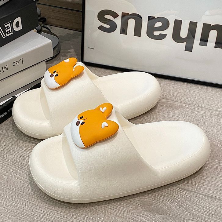 Popular Slippers Cartoon Yellow Face Dog Fashion Couple Summer Indoor And Outdoor Wear Eva Non-Slip Bathroom Outing Slippers - Image 2