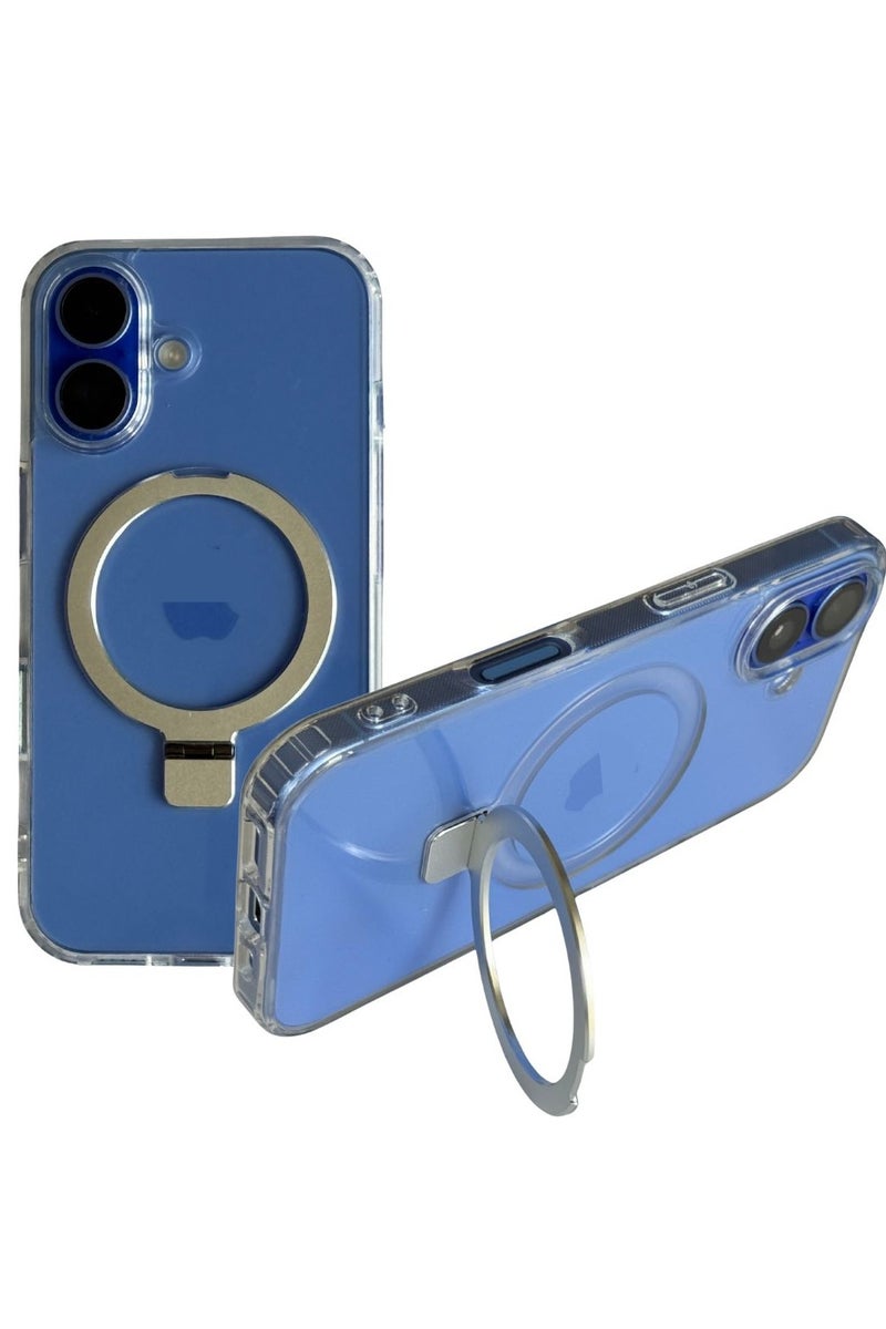 iPhone 16 MagSafe Clear Case with Foldable Ring – Strong Magnetic Hold, Rugged Drop Protection, Anti-Scratch & Anti-Fingerprint Slim Transparent Stand Cover - Image 1
