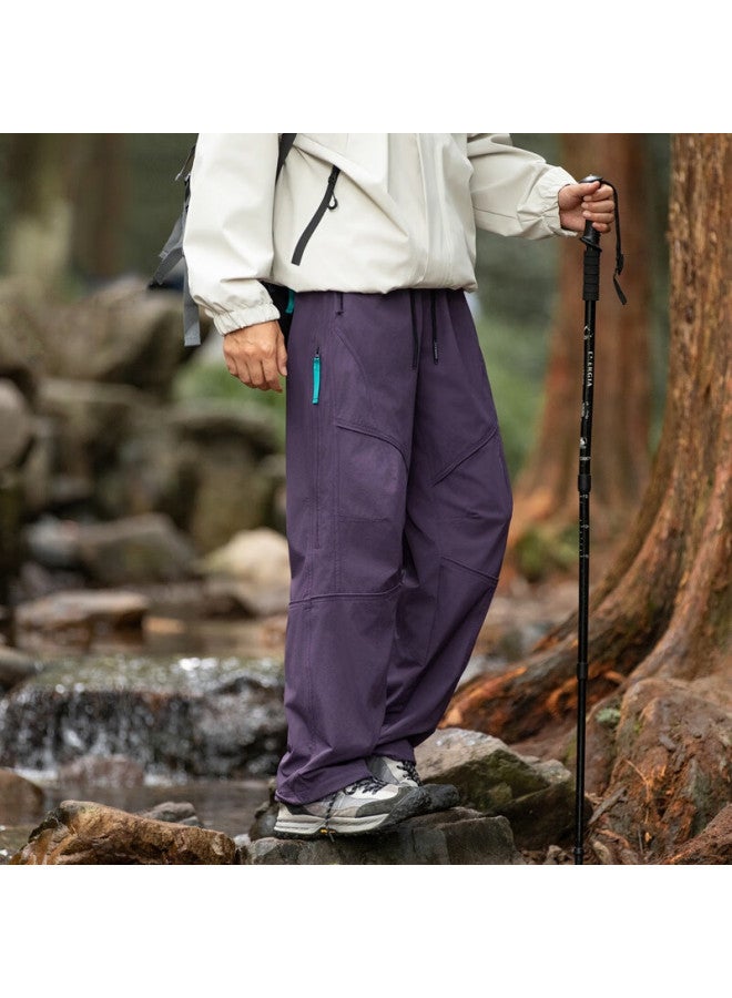 Izexx Men's Casual Pants Autumn Outdoor Hiking Straight Loose Fit Cargo Pants Zt25 Dark Night Purple 2XL - Image 3