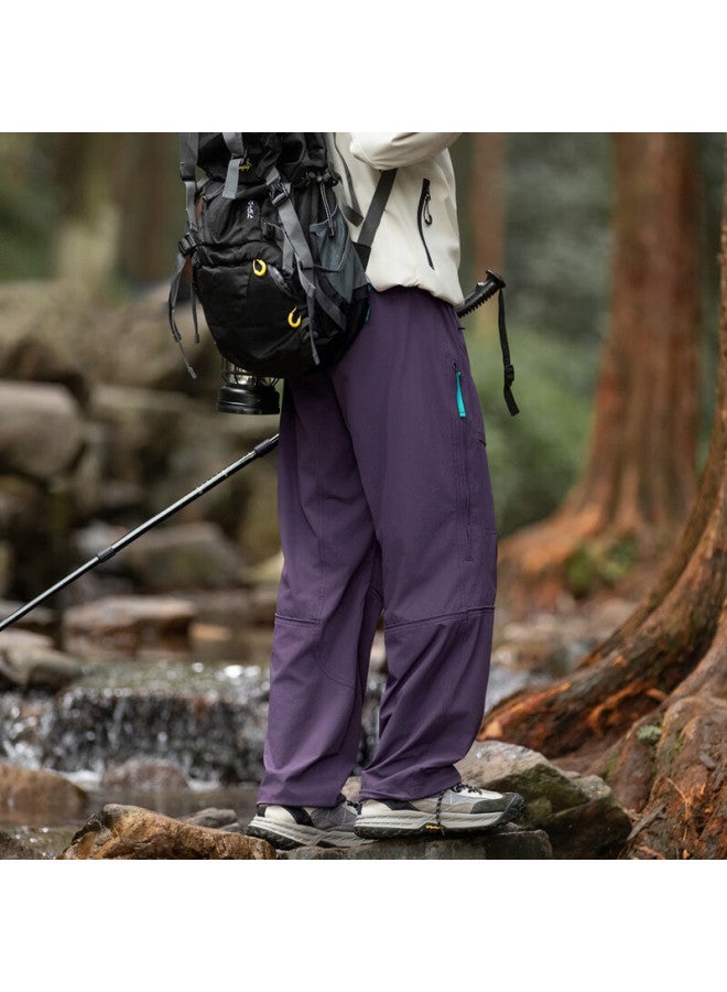 Izexx Men's Casual Pants Autumn Outdoor Hiking Straight Loose Fit Cargo Pants Zt25 Dark Night Purple 2XL - Image 2