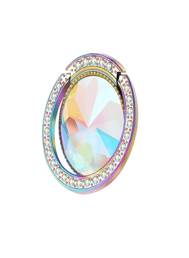 lenoup Iridescent Glitter Bling Bling Phone Ring Holder,Sparkle Phone Ring Artificial Diamond Stand,Rhinestone Cell Phone Finger Ring(Rainbow) - Image 1