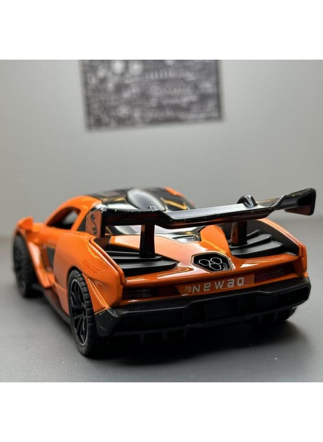 (Bulk) Austrian Alloy Car Model 1:32 McLaren Senna Sound And Light Pull Back Toy Sports Car Music Model Ornaments-Color:XA3216z Blue Bulk