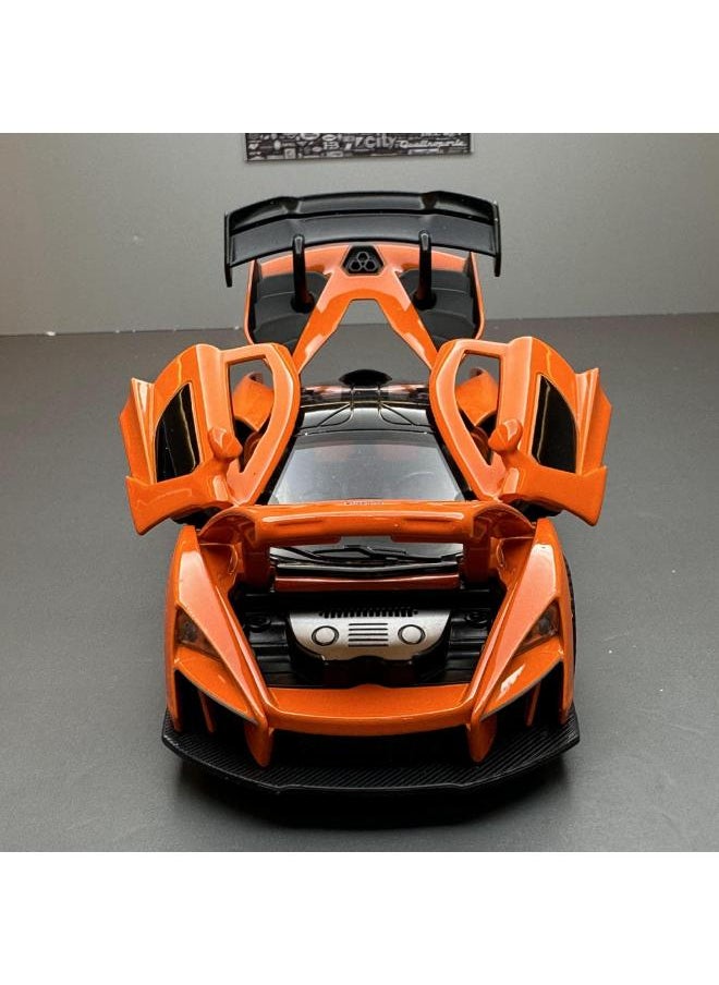 (Bulk) Austrian Alloy Car Model 1:32 McLaren Senna Sound And Light Pull Back Toy Sports Car Music Model Ornaments-Color:XA3216z Blue Bulk