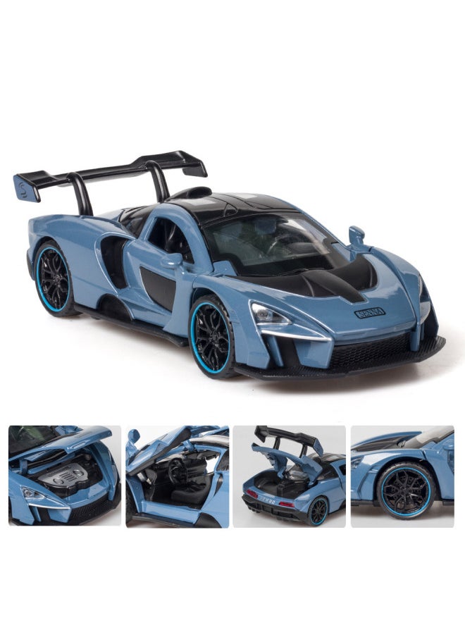 (Bulk) Austrian Alloy Car Model 1:32 McLaren Senna Sound And Light Pull Back Toy Sports Car Music Model Ornaments-Color:XA3216z Blue Bulk